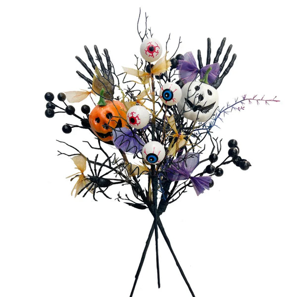 Spooky Pumpkin Branch Decor