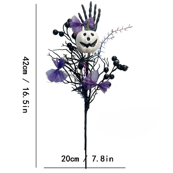 Spooky Pumpkin Branch Decor